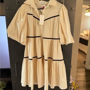 Sofia the Label Cream Puff-Sleeve Mini Dress